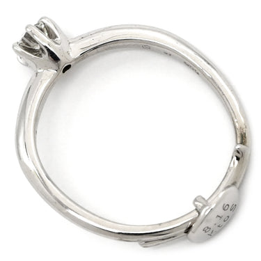 ノンブランド NON BRAND ダイヤ 立爪リング プラチナシルバー Pt950 ダイヤモンド リング 指輪 1P 1石 1粒 ダイヤモンド イニシャル刻印あり 9号