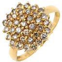 ノンブランド NON BRAND ダイヤリング フラワーモチーフ イエローゴールド K18YG ダイヤモンド リング 指輪 花 18KT 750 YG ダイヤモンド 大きめ 1.00ct 16号