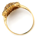 ノンブランド NON BRAND ダイヤリング フラワーモチーフ イエローゴールド K18YG ダイヤモンド リング 指輪 花 18KT 750 YG ダイヤモンド 大きめ 1.00ct 16号