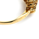 ノンブランド NON BRAND ダイヤリング フラワーモチーフ イエローゴールド K18YG ダイヤモンド リング 指輪 花 18KT 750 YG ダイヤモンド 大きめ 1.00ct 16号