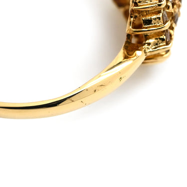 ノンブランド NON BRAND ダイヤリング フラワーモチーフ イエローゴールド K18YG ダイヤモンド リング 指輪 花 18KT 750 YG ダイヤモンド 大きめ 1.00ct 16号