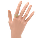 ノンブランド NON BRAND ダイヤリング フラワーモチーフ イエローゴールド K18YG ダイヤモンド リング 指輪 花 18KT 750 YG ダイヤモンド 大きめ 1.00ct 16号