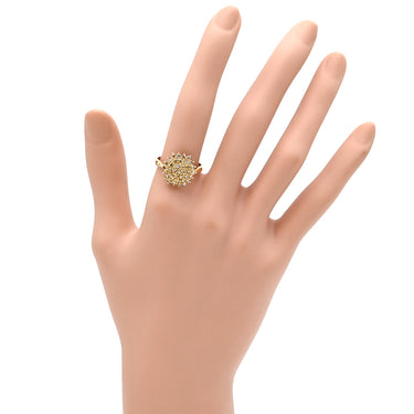 ノンブランド NON BRAND ダイヤリング フラワーモチーフ イエローゴールド K18YG ダイヤモンド リング 指輪 花 18KT 750 YG ダイヤモンド 大きめ 1.00ct 16号