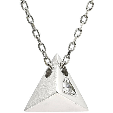 ノンブランド NON BRAND ダイヤ ペンダント プラチナシルバー Pt850 ダイヤモンド ネックレス プラチナム 1P 1石 1粒 ピラミッド トライアングル 三角