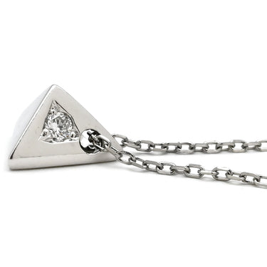 ノンブランド NON BRAND ダイヤ ペンダント プラチナシルバー Pt850 ダイヤモンド ネックレス プラチナム 1P 1石 1粒 ピラミッド トライアングル 三角