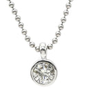 ノンブランド NON BRAND ダイヤ ペンダント プラチナシルバー Pt900 ダイヤモンド Pt850(チェーン) ネックレス 1P 1石 1粒 ダイヤモンド