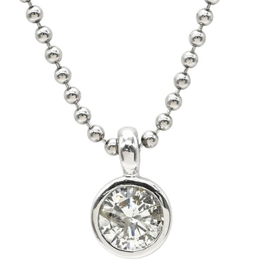 ノンブランド NON BRAND ダイヤ ペンダント プラチナシルバー Pt900 ダイヤモンド Pt850(チェーン) ネックレス 1P 1石 1粒 ダイヤモンド