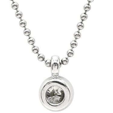 ノンブランド NON BRAND ダイヤ ペンダント プラチナシルバー Pt900 ダイヤモンド Pt850(チェーン) ネックレス 1P 1石 1粒 ダイヤモンド