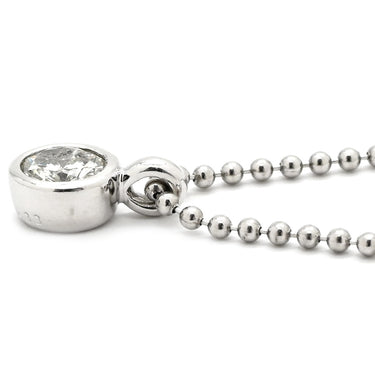 ノンブランド NON BRAND ダイヤ ペンダント プラチナシルバー Pt900 ダイヤモンド Pt850(チェーン) ネックレス 1P 1石 1粒 ダイヤモンド