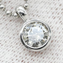 ノンブランド NON BRAND ダイヤ ペンダント プラチナシルバー Pt900 ダイヤモンド Pt850(チェーン) ネックレス 1P 1石 1粒 ダイヤモンド