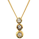 ノンブランド NON BRAND ダイヤペンダント イエローゴールド K18YG ダイヤモンド ネックレス 750 18K 3石 3粒 ダイヤモンド