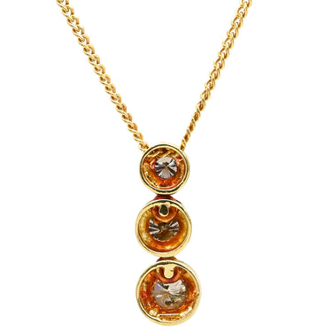 ノンブランド NON BRAND ダイヤペンダント イエローゴールド K18YG ダイヤモンド ネックレス 750 18K 3石 3粒 ダイヤモンド