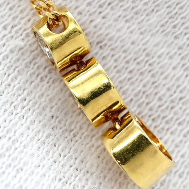 ノンブランド NON BRAND ダイヤペンダント イエローゴールド K18YG ダイヤモンド ネックレス 750 18K 3石 3粒 ダイヤモンド