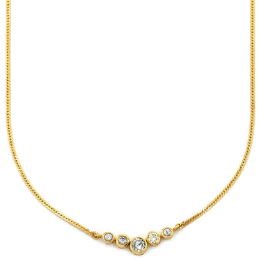 ノンブランド NON BRAND ダイヤペンダント イエローゴールド K18YG ダイヤモンド ネックレス 18K Au750 18金 5P 5石 5粒 5連 ダイヤモンド 0.50ct