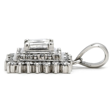 ノンブランド NON BRAND SI1 ダイヤモンド 0.6ct プラチナシルバー Pt900 ダイヤモンド ペンダントトップ スクエアカット 四角 ネックレストップ ペンダントヘッド チャーム プラチナ900