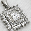 ノンブランド NON BRAND SI1 ダイヤモンド 0.6ct プラチナシルバー Pt900 ダイヤモンド ペンダントトップ スクエアカット 四角 ネックレストップ ペンダントヘッド チャーム プラチナ900