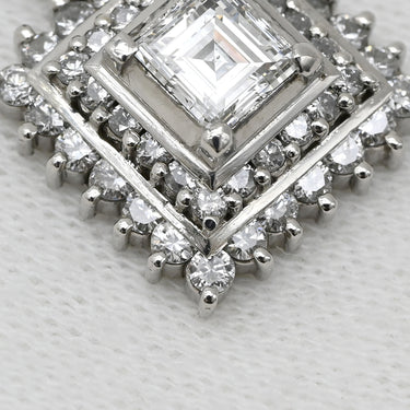 ノンブランド NON BRAND SI1 ダイヤモンド 0.6ct プラチナシルバー Pt900 ダイヤモンド ペンダントトップ スクエアカット 四角 ネックレストップ ペンダントヘッド チャーム プラチナ900