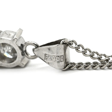 ノンブランド NON BRAND ダイヤ ペンダント プラチナシルバー Pt900 ダイヤモンド Pt850(チェーン) ネックレス プラチナム 1P 1石 1粒 ソリテール 4本爪 ラウンド チェーン