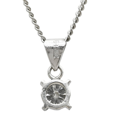 ノンブランド NON BRAND ダイヤ ペンダント プラチナシルバー Pt900 ダイヤモンド Pt850(チェーン) ネックレス プラチナム 1P 1石 1粒 ソリテール 4本爪 ラウンド チェーン