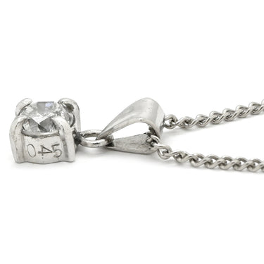 ノンブランド NON BRAND ダイヤ ペンダント プラチナシルバー Pt900 ダイヤモンド Pt850(チェーン) ネックレス プラチナム 1P 1石 1粒 ソリテール 4本爪 ラウンド チェーン