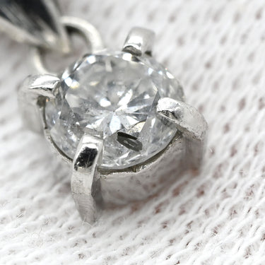 ノンブランド NON BRAND ダイヤ ペンダント プラチナシルバー Pt900 ダイヤモンド Pt850(チェーン) ネックレス プラチナム 1P 1石 1粒 ソリテール 4本爪 ラウンド チェーン