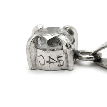 ノンブランド NON BRAND ダイヤ ペンダント プラチナシルバー Pt900 ダイヤモンド Pt850(チェーン) ネックレス プラチナム 1P 1石 1粒 ソリテール 4本爪 ラウンド チェーン