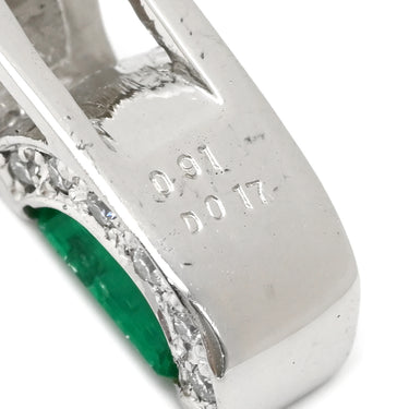 ノンブランド NON BRAND エメラルド ダイヤ エメラルドグリーン×プラチナシルバー Pt900 エメラルド ダイヤモンド ペンダントトップ 緑 ネックレストップ エメラルドカット スクエア プラチナム