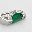 ノンブランド NON BRAND エメラルド ダイヤ エメラルドグリーン×プラチナシルバー Pt900 エメラルド ダイヤモンド ペンダントトップ 緑 ネックレストップ エメラルドカット スクエア プラチナム