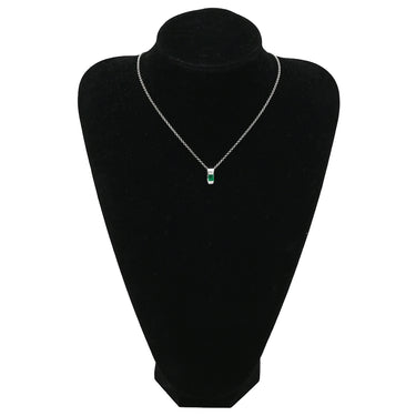 ノンブランド NON BRAND エメラルド ダイヤ エメラルドグリーン×プラチナシルバー Pt900 エメラルド ダイヤモンド ペンダントトップ 緑 ネックレストップ エメラルドカット スクエア プラチナム