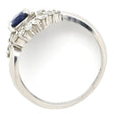 ノンブランド NON BRAND ブルーサファイア 0.56ct ダイヤリング プラチナシルバー Pt900 サファイア ダイヤモンド リング 指輪 青 Pt900 オーバルミックスカット 1石 10号