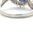 ノンブランド NON BRAND ブルーサファイア 0.56ct ダイヤリング プラチナシルバー Pt900 サファイア ダイヤモンド リング 指輪 青 Pt900 オーバルミックスカット 1石 10号