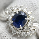 ノンブランド NON BRAND ブルーサファイア 0.56ct ダイヤリング プラチナシルバー Pt900 サファイア ダイヤモンド リング 指輪 青 Pt900 オーバルミックスカット 1石 10号