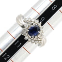 ノンブランド NON BRAND ブルーサファイア 0.56ct ダイヤリング プラチナシルバー Pt900 サファイア ダイヤモンド リング 指輪 青 Pt900 オーバルミックスカット 1石 10号