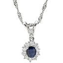 ノンブランド NON BRAND ブルーサファイア ダイヤ ブルー×プラチナシルバー Pt900 サファイア ダイヤモンド Pt850(チェーン) ネックレス オーバルカット Pt900 プラチナム 青 メレ フラワーモチーフ ヘイロー スクリューチェーン