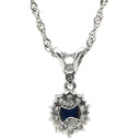 ノンブランド NON BRAND ブルーサファイア ダイヤ ブルー×プラチナシルバー Pt900 サファイア ダイヤモンド Pt850(チェーン) ネックレス オーバルカット Pt900 プラチナム 青 メレ フラワーモチーフ ヘイロー スクリューチェーン