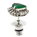 ノンブランド NON BRAND エメラルド 0.96ct ダイヤモンド ピンブローチ プラチナシルバー Pt850 エメラルド ダイヤモンド ブローチ 緑 グリーン 1石 ペアシェイプカット