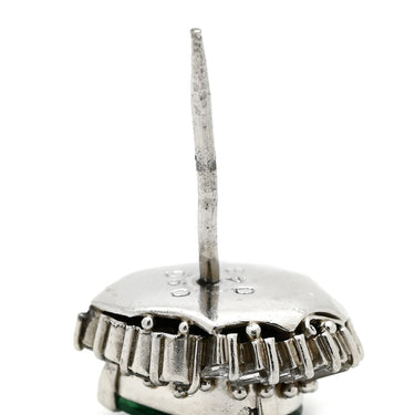 ノンブランド NON BRAND エメラルド 0.96ct ダイヤモンド ピンブローチ プラチナシルバー Pt850 エメラルド ダイヤモンド ブローチ 緑 グリーン 1石 ペアシェイプカット