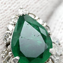 ノンブランド NON BRAND エメラルド 0.96ct ダイヤモンド ピンブローチ プラチナシルバー Pt850 エメラルド ダイヤモンド ブローチ 緑 グリーン 1石 ペアシェイプカット