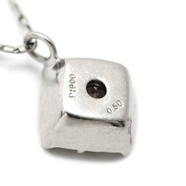 ノンブランド NON BRAND ダイヤ ペンダント プラチナシルバー Pt900 ダイヤモンド Pt850(チェーン) ネックレス プラチナム ひし形 角型 スクエア カラーダイヤ