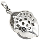 ノンブランド NON BRAND 黒蝶パール 12ｍｍ ダイヤモンド ホワイトゴールド K18WG パール ペンダントトップ 真珠 黒 シルバー 750 18金 ネックレストップ チャーム ラウンドシェイプ