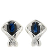 ノンブランド NON BRAND ホワイトゴールド×プラチナム×ブルー K14WG ダイヤモンド ブルーサファイア イヤリング ブルーサファイア 14K WG 14金 Pt850 ダイヤ ひねりデザイン