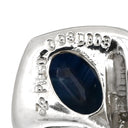 ノンブランド NON BRAND ホワイトゴールド×プラチナム×ブルー K14WG ダイヤモンド ブルーサファイア イヤリング ブルーサファイア 14K WG 14金 Pt850 ダイヤ ひねりデザイン