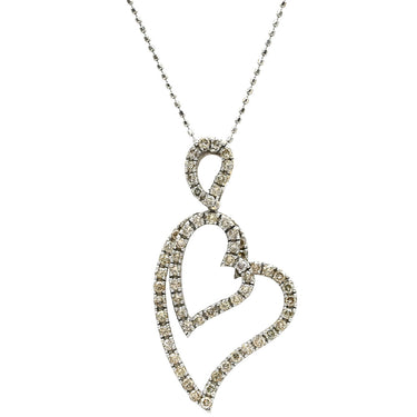 ノンブランド NON BRAND ダイヤ ハート ペンダント ホワイトゴールド K18WG ダイヤモンド ネックレス 18K 18金 WG ダイヤ ハートモチーフ