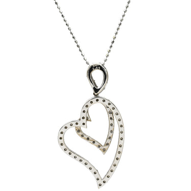 ノンブランド NON BRAND ダイヤ ハート ペンダント ホワイトゴールド K18WG ダイヤモンド ネックレス 18K 18金 WG ダイヤ ハートモチーフ