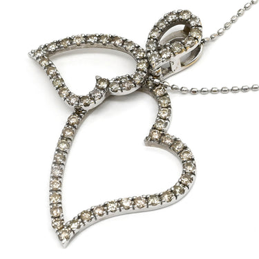 ノンブランド NON BRAND ダイヤ ハート ペンダント ホワイトゴールド K18WG ダイヤモンド ネックレス 18K 18金 WG ダイヤ ハートモチーフ