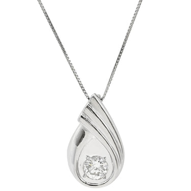 ノンブランド NON BRAND ダイヤ ペンダント プラチナシルバー Pt900 ダイヤモンド Pt850(チェーン) ネックレス 1P 1石 1粒