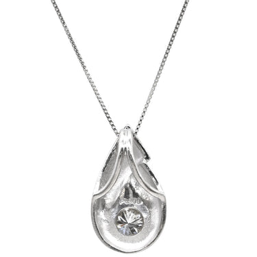 ノンブランド NON BRAND ダイヤ ペンダント プラチナシルバー Pt900 ダイヤモンド Pt850(チェーン) ネックレス 1P 1石 1粒