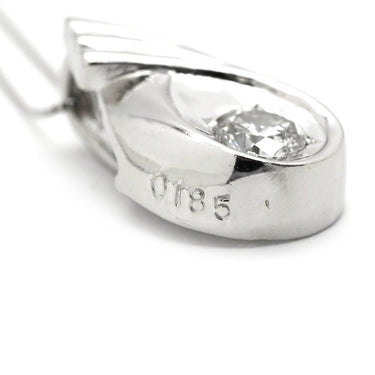 ノンブランド NON BRAND ダイヤ ペンダント プラチナシルバー Pt900 ダイヤモンド Pt850(チェーン) ネックレス 1P 1石 1粒