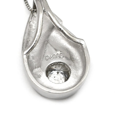 ノンブランド NON BRAND ダイヤ ペンダント プラチナシルバー Pt900 ダイヤモンド Pt850(チェーン) ネックレス 1P 1石 1粒