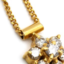 ノンブランド NON BRAND ダイヤ ペンダント イエローゴールド×シルバー K18YG ダイヤモンド ネックレス Au750 18K 18金 7P 7石 7粒 フラワーモチーフ 花